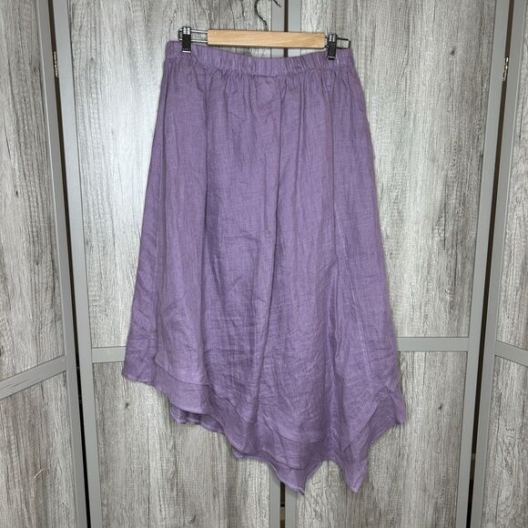 Heydari Skirt Women XL Bohemian Lagenlook Funky Asymmetrical Hem Purple Color - Picture 8 of 8